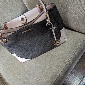 Brown and Pink Michael Kors purse and wallet